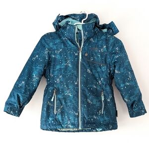 XMTN Girl's Teal Patterned Warm Winter Jacket ~ Size 6